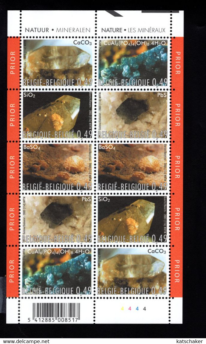 244856701 F3174 3178 (XX)  POSTFRIS MINT NEVER HINGED POSTFRISCH EINWANDFREI - MINERALEN PLATE 4444 - Unused Stamps