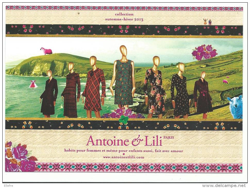 Carte Publicitaire Boutique Antoine Et Lili, Automne Hiver 2013 , Dos Imprimé Avec Liste Des Boutiques - Mode