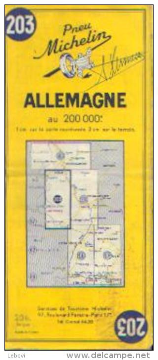 Carte MICHELIN N° 203 « ALLEMAGNE» (1957) - Cartes Routières