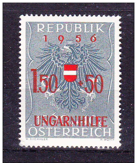 AUSTRIA   1956 ,  Help For Hungary   , Y&T  #  863,  Cv   1.00 E , **  M N H , V V F - Nuovi