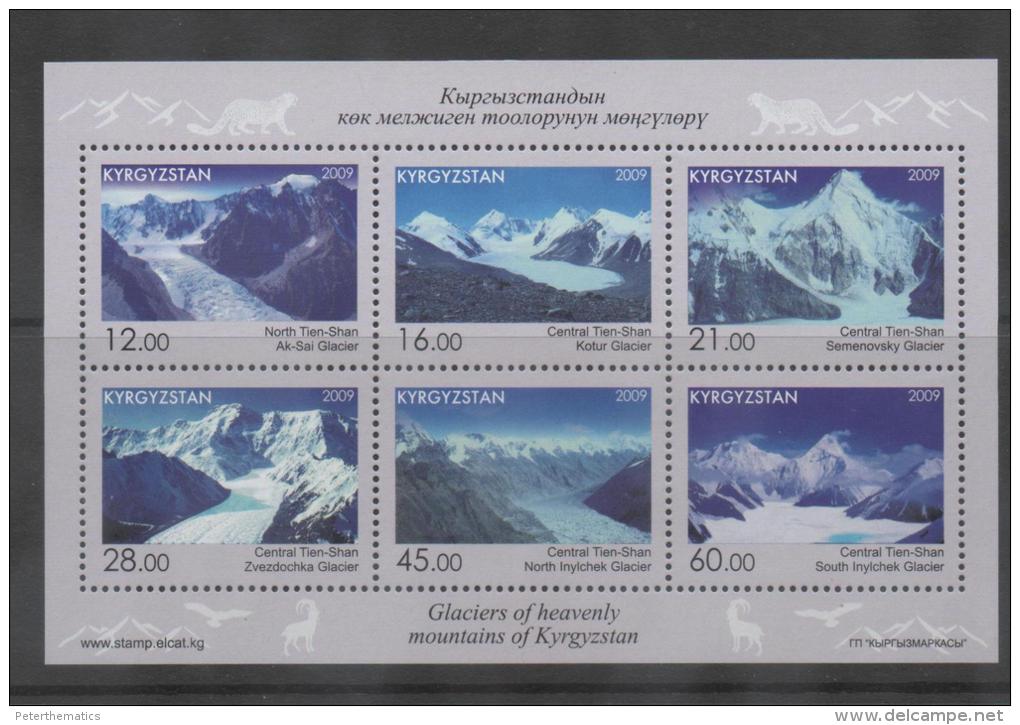 KYRGYSTAN ,2009,MNH,MOUNTAINS,GLACIERS, PHOTOS, SHEETLET - Other & Unclassified