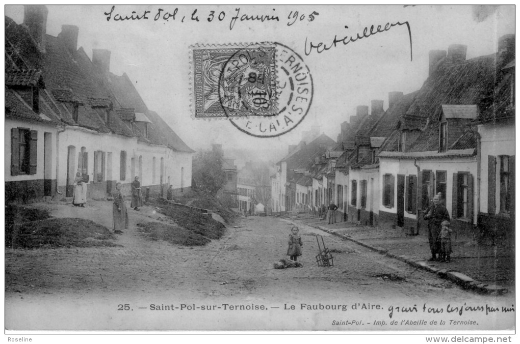 62  SAINT POL SUR TERNOISE   PAS DE CALAIS  -  FAUBOURG  AIRE   -   CPA   N/B  9x14  BE - Saint Pol Sur Ternoise