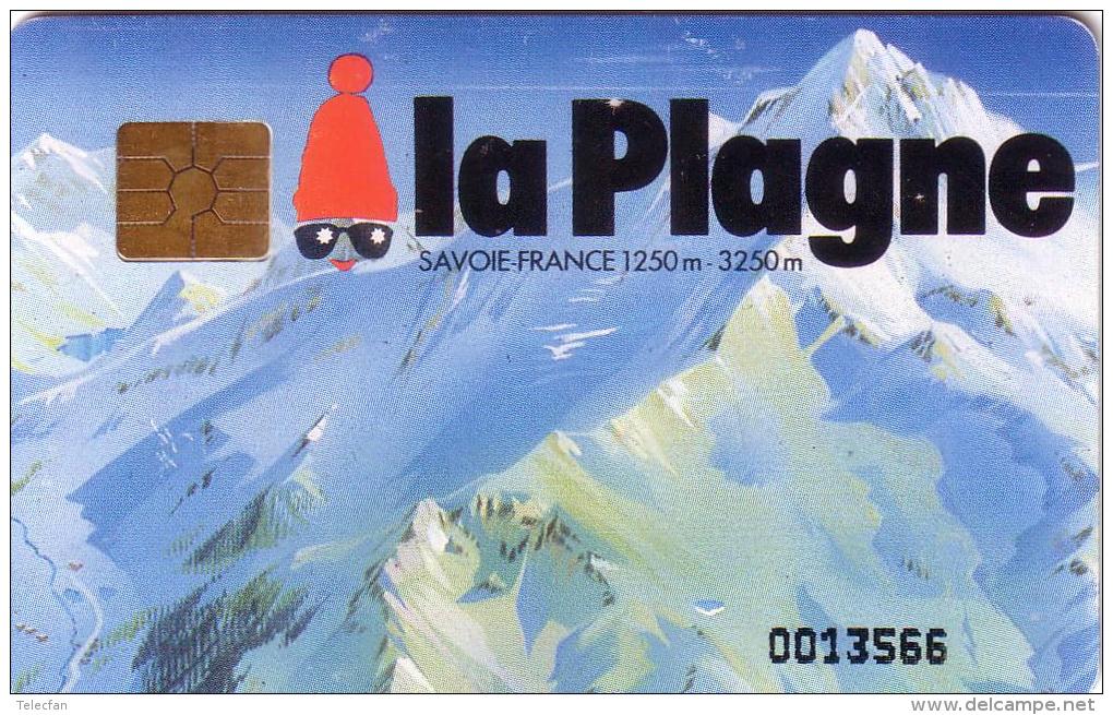 FRANCE CARTE A PUCE CHIPCARD LA PLAGNE SAVOIE NUMEROTEE RARE ANCIENNE - Gebirgslandschaften