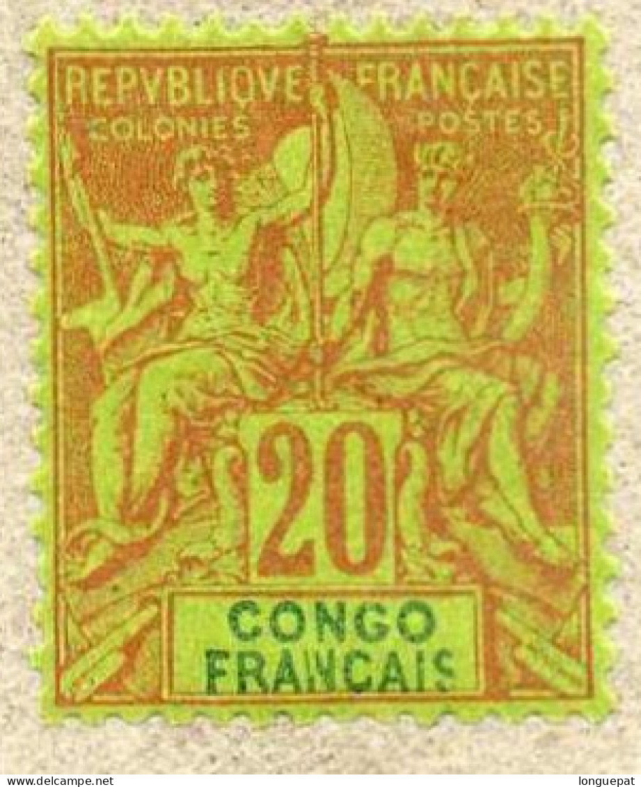 CONGO : Groupe Allégorique, Papier Teinté - - Unused Stamps