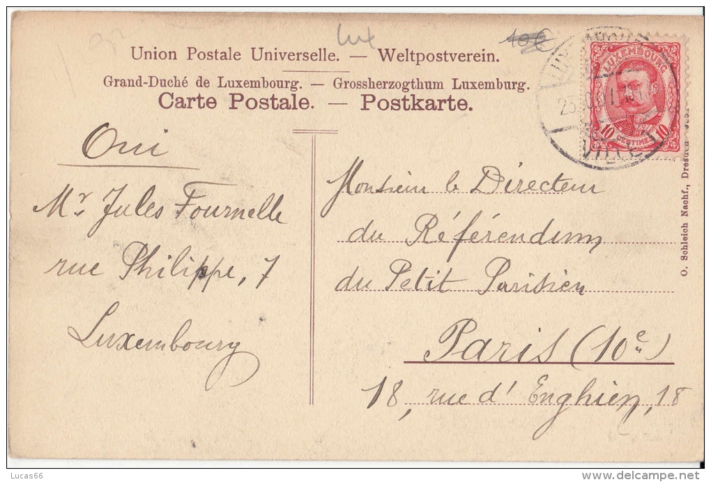 1907 LUXEMBOURG PFAFFENTHAL - Luxembourg - Ville