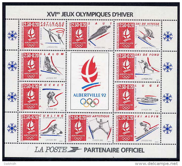 FRANCE 1992 Winter Olympics: Albertville Sheetlet  MNH / **.  YT Block 14, SG MS2963 - Nuovi