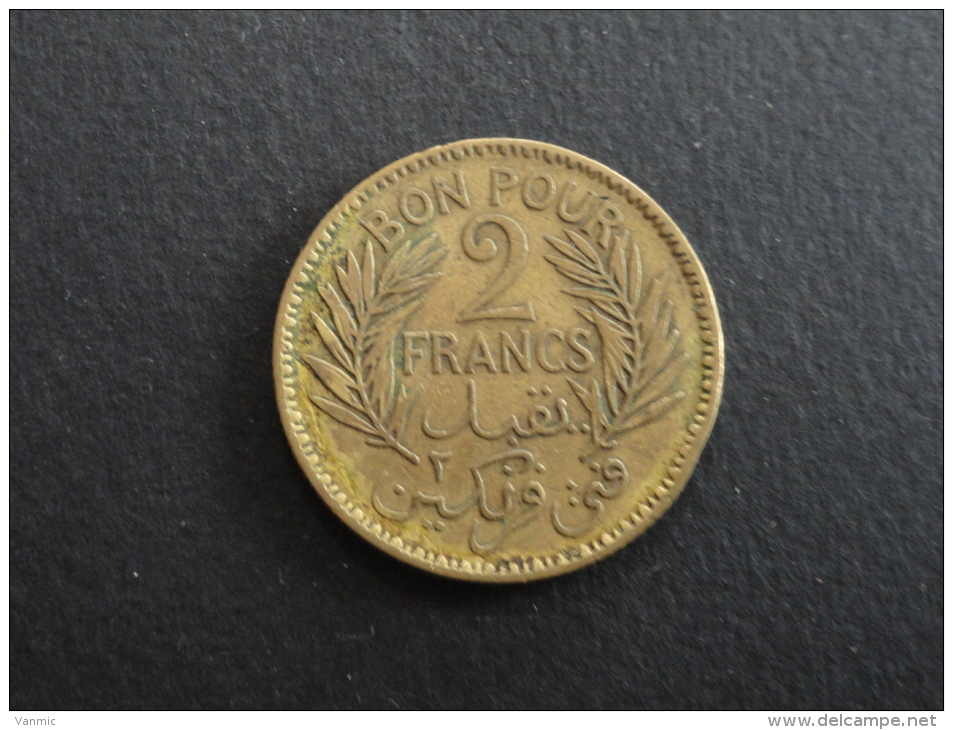 1945 - Bon Pour 2 Francs Tunisie - Túnez