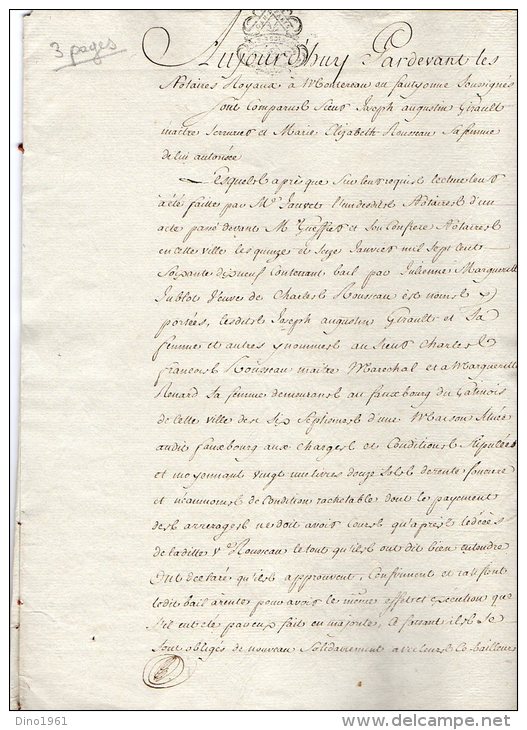 VP894 - MONTEREAU  1790 - Acte De Ratificationet Rachat D' Une Maison MrsROUSSEAU X GIRAULT - Cachets Généralité