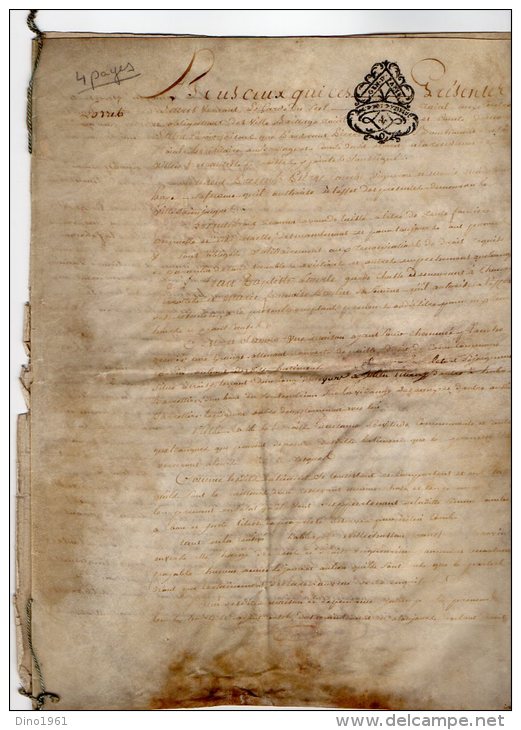 VP895 - NOISY ( 77 ) 1790 - Acte Bail à Rente Mr COMBLE X HAYE Racheté Par L. BOIS En 1809 - Seals Of Generality