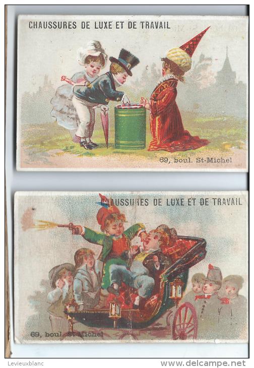 Chaussures De Luxe Et De Travail/Bd Saint Michel/ Alfred CLAREY/ 2 Chromos/ Paris/ Vers1875-1885  IM 547 - Autres & Non Classés