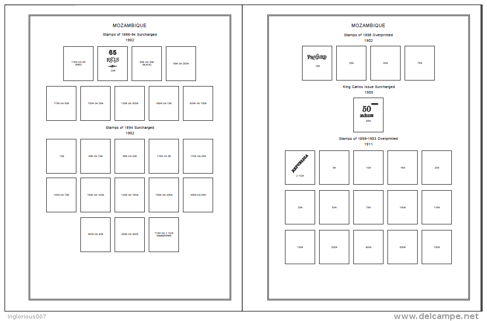 MOZAMBIQUE STAMP ALBUM PAGES 1877-2010 (607 Pages) - Anglais