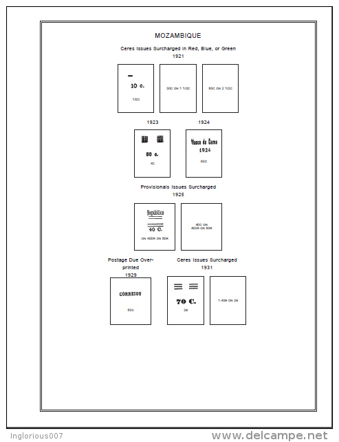MOZAMBIQUE STAMP ALBUM PAGES 1877-2010 (607 Pages) - Inglese