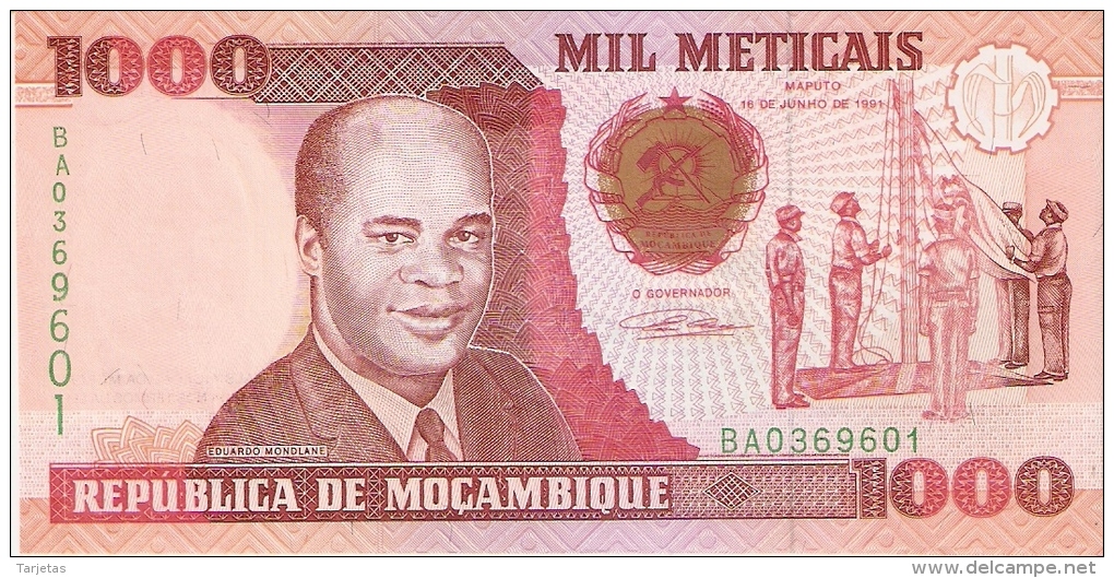 BILLETE DE MOZAMBIQUE DE 1000 METICAIS DEL AÑO 1991 (BANKNOTE) SIN CIRCULAR-UNCIRCULATED - Moçambique