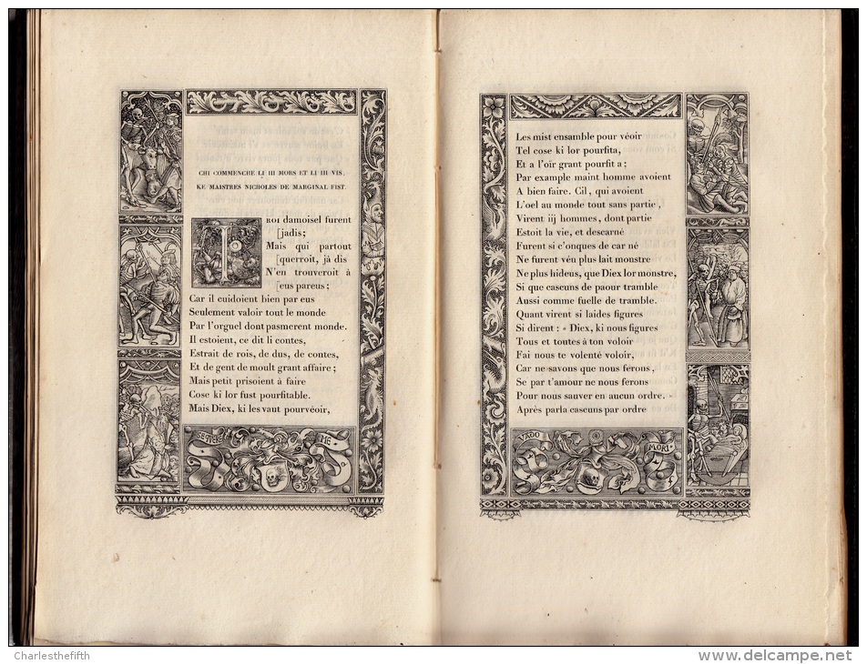 1856 - L’Alphabet De La Mort De Hans Holbein Entouré De Bordures Du XVIe Siècle Et Suivi D’anciens Poèmes Français - 1801-1900