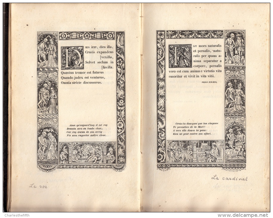 1856 - L’Alphabet De La Mort De Hans Holbein Entouré De Bordures Du XVIe Siècle Et Suivi D’anciens Poèmes Français - 1801-1900