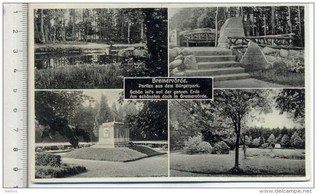 BREMERVÖRDE- Bürgerpark, 1930 Verlag: B. Müller, Postkarte Mit Frankatur, Mit Stempel, Bremervörde 30.8.33 Erhaltung: I- - Bremervoerde