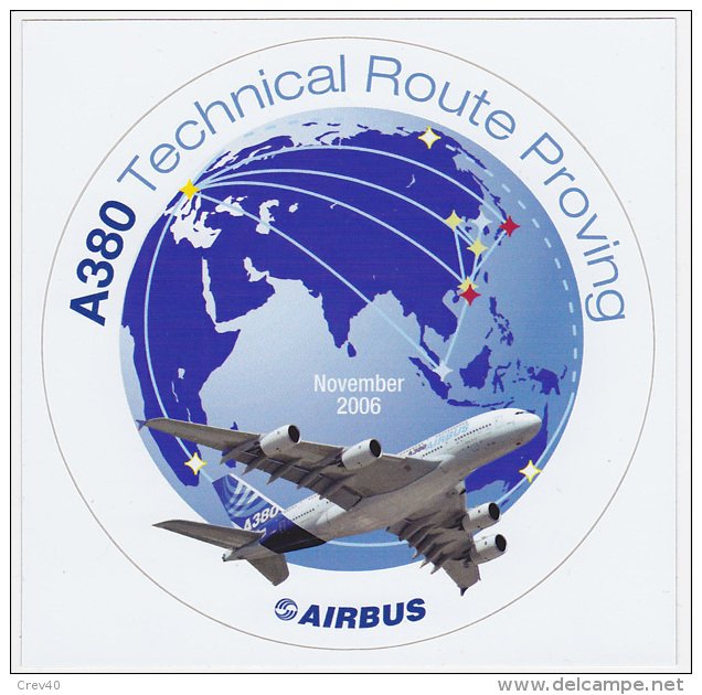 Autocollant Airbus - A380 Technical Route Proving - Autocollants