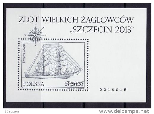 POLAND 2013 RALLY SAILING SHIPS SZCZECIN 2013   MS  BLACK PRINT MNH - Nuovi