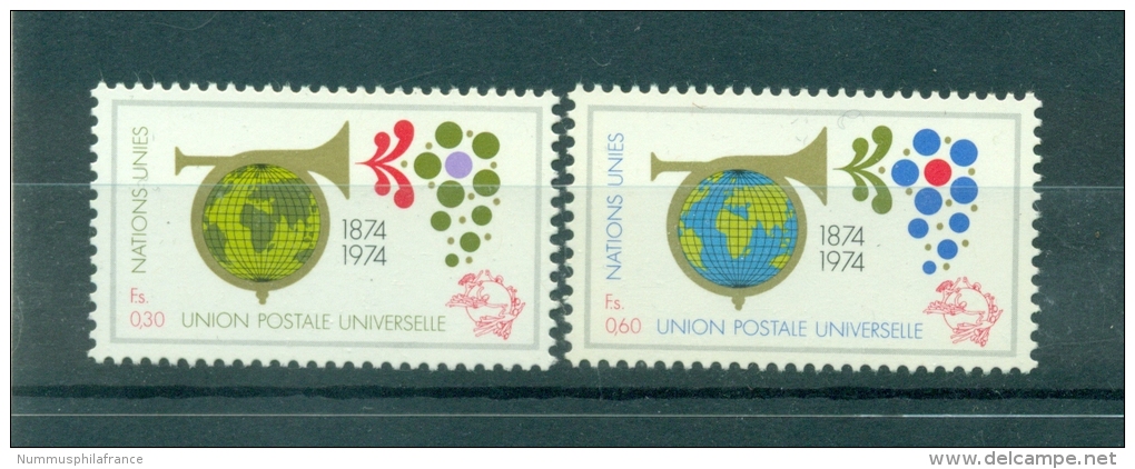 Nations Unies  Géneve 1974 - Michel N. 39/40  -  "Union Postale Universelle" - Nuevos