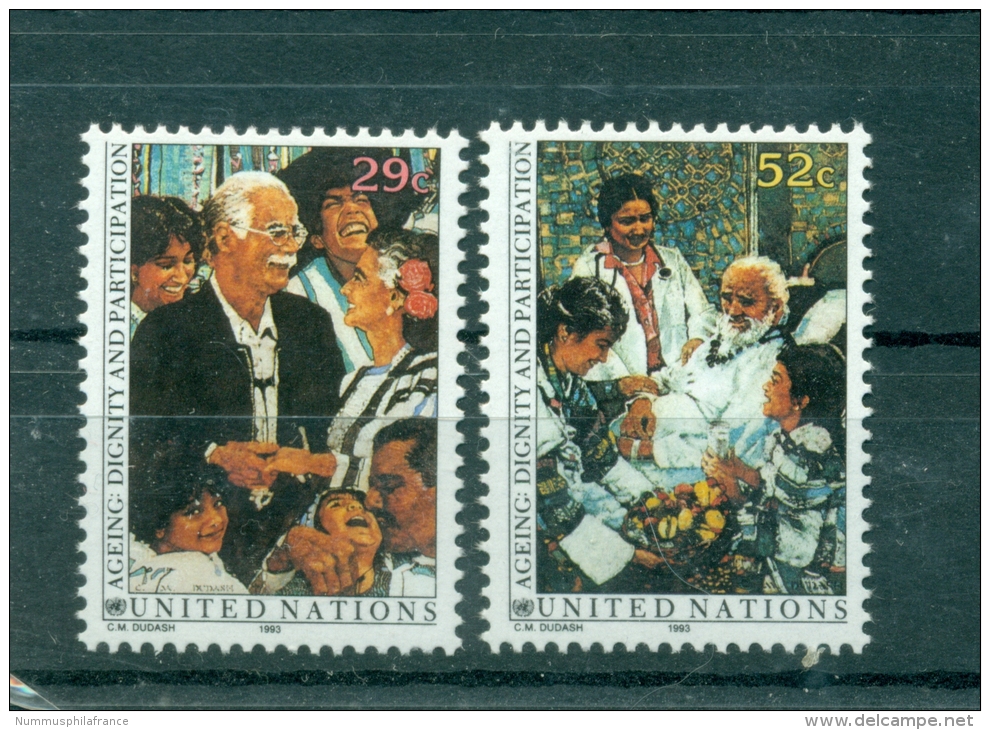 Nations Unies  New York 1993 - Michel N. 642/43  -  "Veillir Active Et Respecté" - Unused Stamps