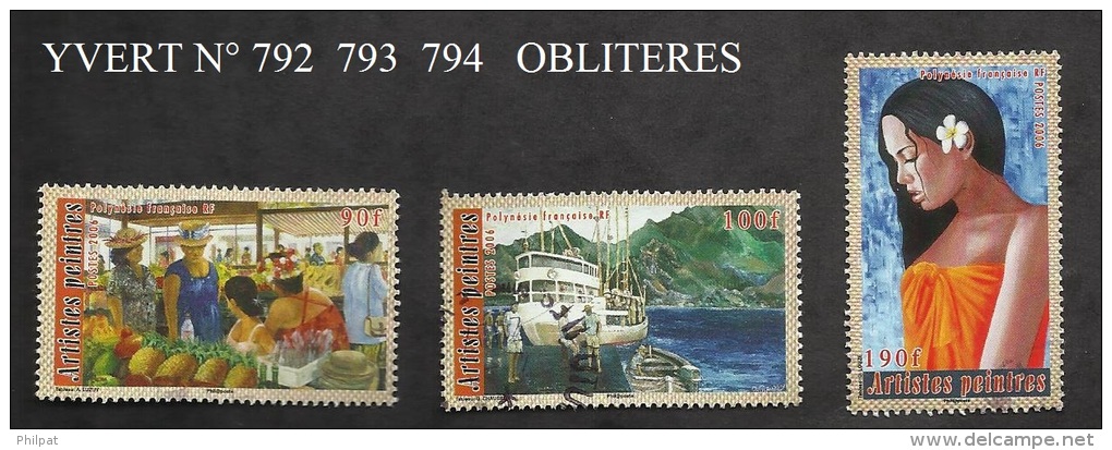 POLYNESIE LOT OBLITERE YVERT N° 792  793  794 - Collections, Lots & Séries