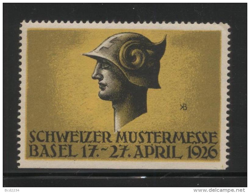 GERMANY 1926 BASEL SWISS SAMPLE FAIR GERMAN LANGUAGE IMP BOTTOM NHM POSTER STAMP REKLAMENMARKEN ERINOPHILATELIE MERCURY - Neufs