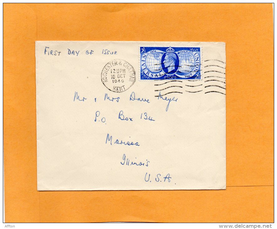 United Kingdom 1949 FDC Mailed To USA - ....-1951 Pre Elizabeth II