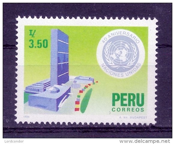 PERU - 1986 - United Nations, 40th Anniv - Sc 871 - VF MNH - Peru
