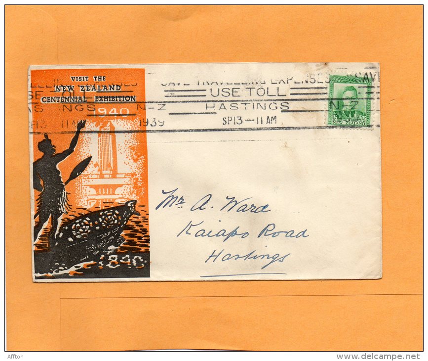 New Zealand 1939 Cover Mailed - Lettres & Documents