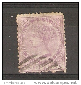NEW ZEALAND - 1874 QUEEN VICTORIA 1d PALE LILAC USED  Sc 51 - Oblitérés