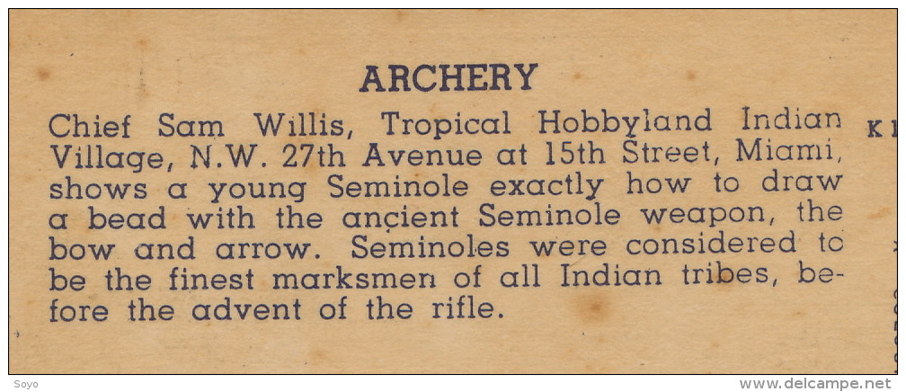 Tir  Arc Archery Crossbow  Indian Chief Sam Willis Tropical Hobbyland Teaching Archery - Tiro Al Arco