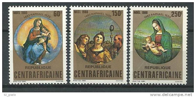 Centrafrique YT 423 à 425 " Noël " 1980 Neuf** - Centrafricaine (République)