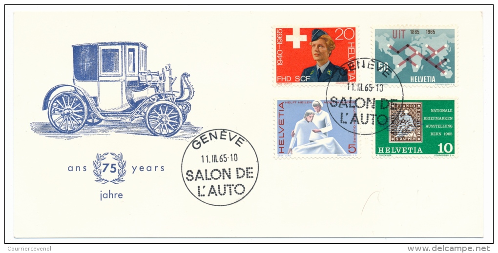 SUISSE - NABRA 1965 + Série Exposition / UIT / service féminin / soins - 12 enveloppes + 1 carton Salon de l'auto