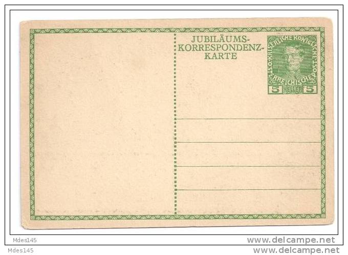 Austria ÖSTERREICH 1908 Postal Card Illustrated Jubilaums Karte Unused Kaiser Franz Joseph - Other & Unclassified