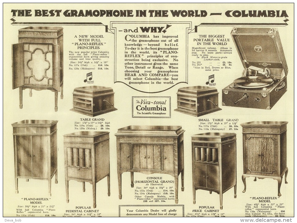 Advertising Leaflet Colulmbia The Best Gramophone In The World Replica - Advertising