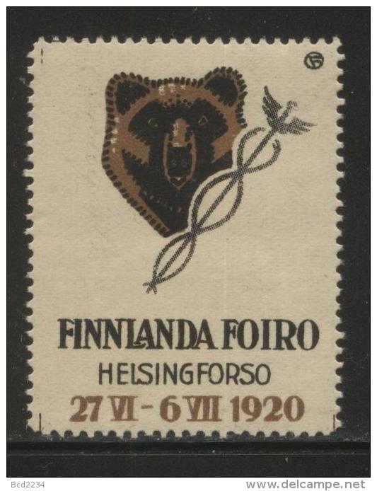 DENMARK 1920 HELSINGSFORD RARE FINLANIDA FAIR NHM BEAR POSTER STAMP CINDERELLA ERINOPHILATELIE - Unused Stamps