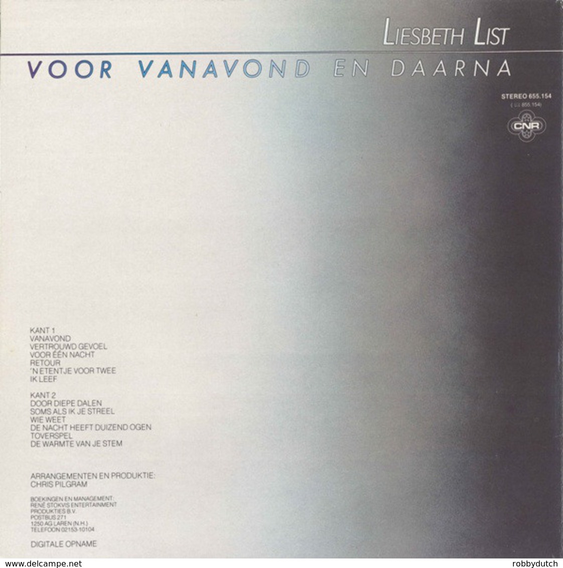 * LP *  LIESBETH LIST - VOOR VANAVOND EN DAARNA - Sonstige - Niederländische Musik