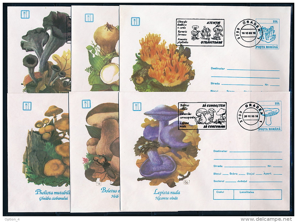 Romania Rumänien 1993 Stationery Cover &amp; Special Machine Postmark (12) Mushrooms Ganzsache Pilze °BL 0662 - Pilze