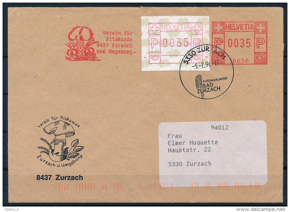 Switzerland Schweiz Special Cover &amp; Meter Mark Mushrooms Freistempel Pilze ATM °BL 0727 - Mushrooms