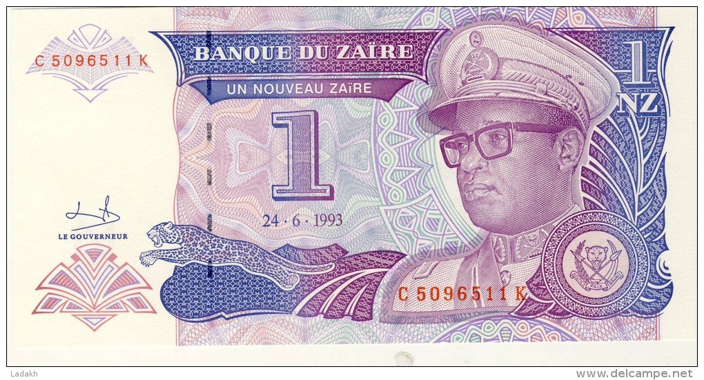 BILLET # ZAIRE # 1993 #1 NOUVEAU ZAIRE  # PICK 52 #  NEUF # - Zaire