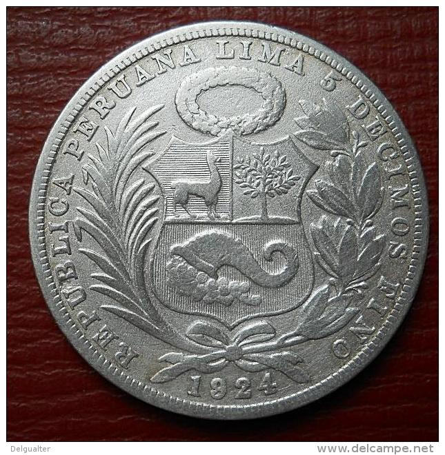 Peru 1 Sol 1924 Silver - Perú