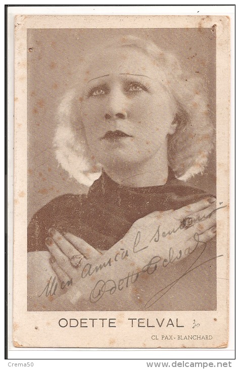 ODETTE TELVAL  Avec Autographe - Caveau De La Bolée , 25 Rue De L'Hirondelle Paris 6è, Octobre 1936 - Artistes