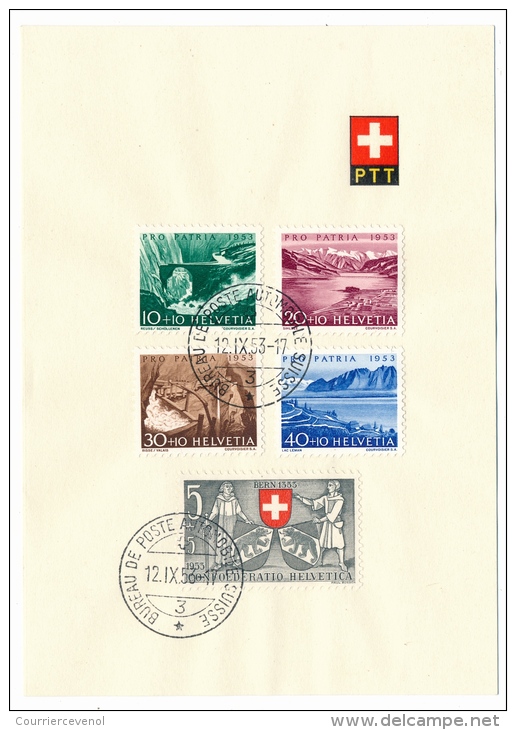 SUISSE - 2 Feuillets PTT Séries Pro Juventute 1952 Et 1953 - Conférence Diplomatique / Poste Automobile - Covers & Documents