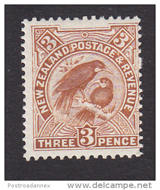 New Zealand, Scott #126, Mint Hinged, Huia, Sacred Birds, Issued 1907 - Unused Stamps