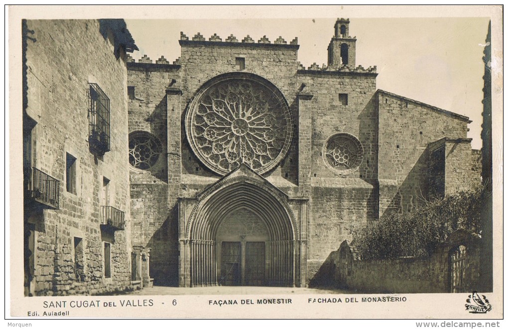 6699. Postal SAN CUGAT Del VALLES (Barcelona) 1935. Recargo Ayuntamiento - Barcelona