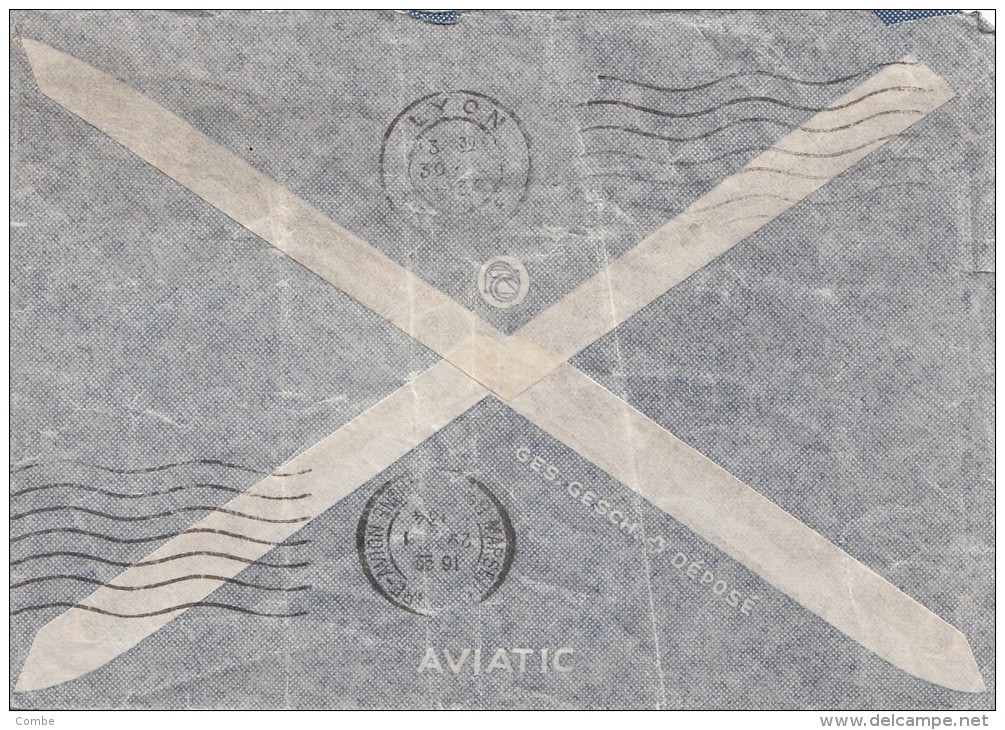 1934; LETTRE TUNISIE; PAR AVION;  TUNIS Pour LYON; 5 TIMBRES/ 241 - Cartas & Documentos