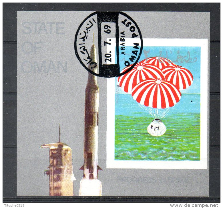 STATE OF OMAN. BF Oblitéré De 1971. Apollo 11/Parachute. - Parachutespringen