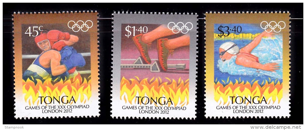 Tonga London Olympics Set Of 3 Mint NH VF - Tonga (1970-...)