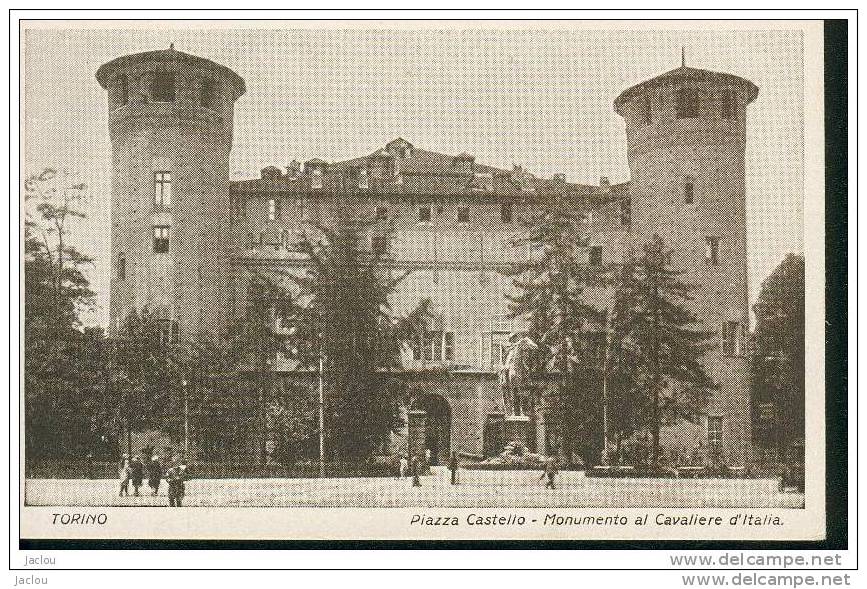 TORINO PIAZZA CASTELLO MONUMENTO AL CAVALIERE D´ITALIE REF6145 - Autres Monuments, édifices