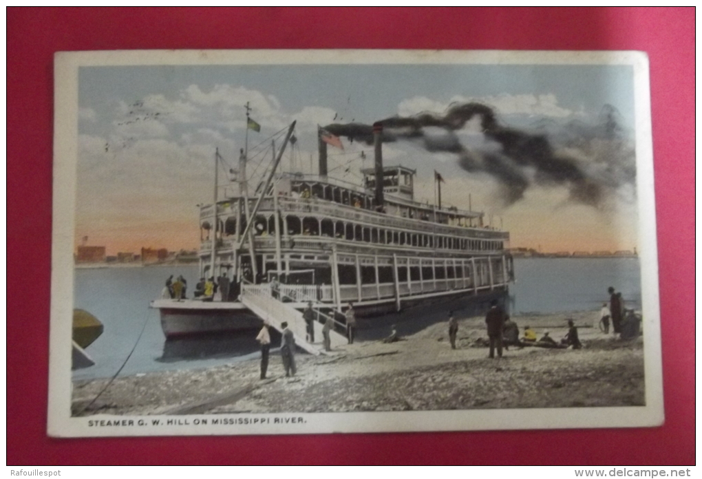 Cp  Moline Steamer G W Hill On Mississippi River - Andere & Zonder Classificatie